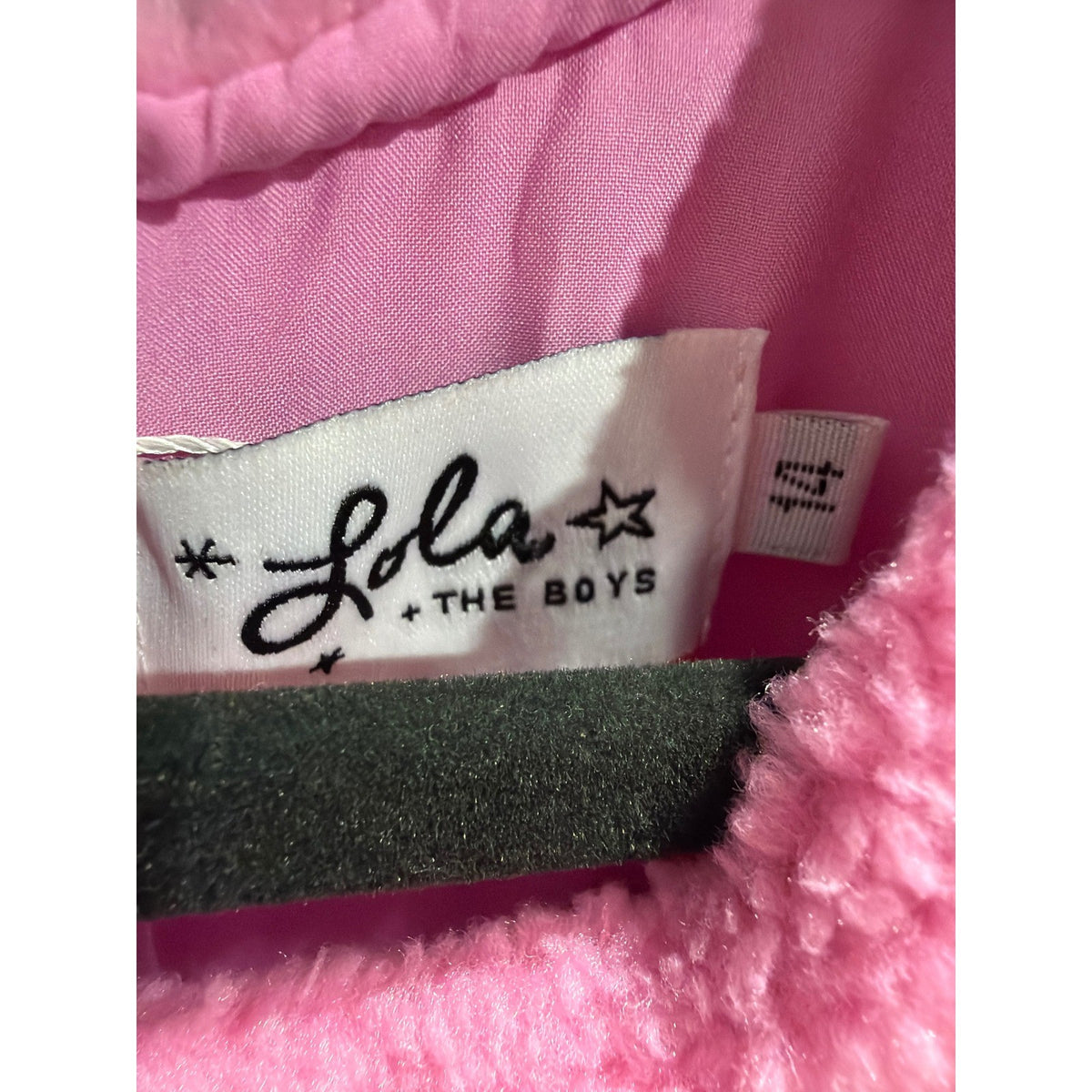 Lola and the Boys Teddy Fleece Dress Girls 14 Pink Bow Rhinestone Glam NWT8