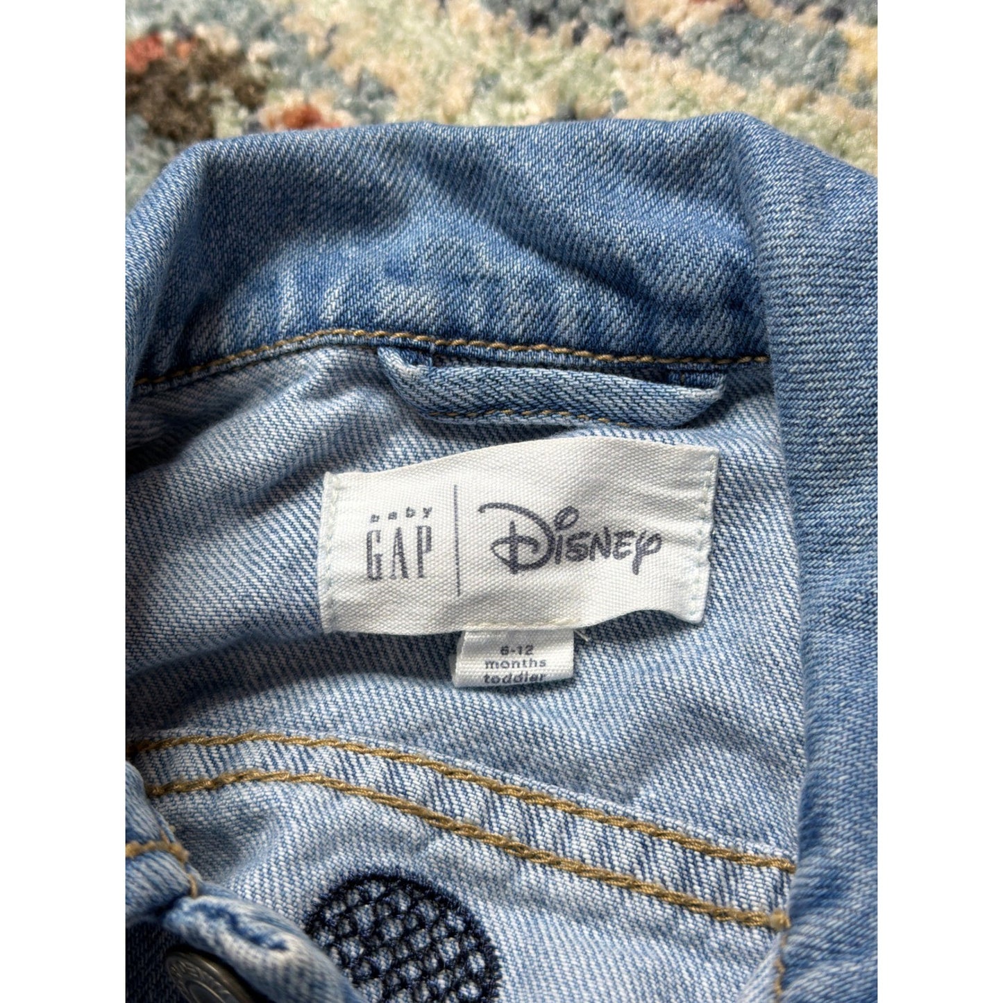 Gap Disney Denim Jacket Boys 6-12M Blue Mickey Mouse Trucker Disneycore EUC3
