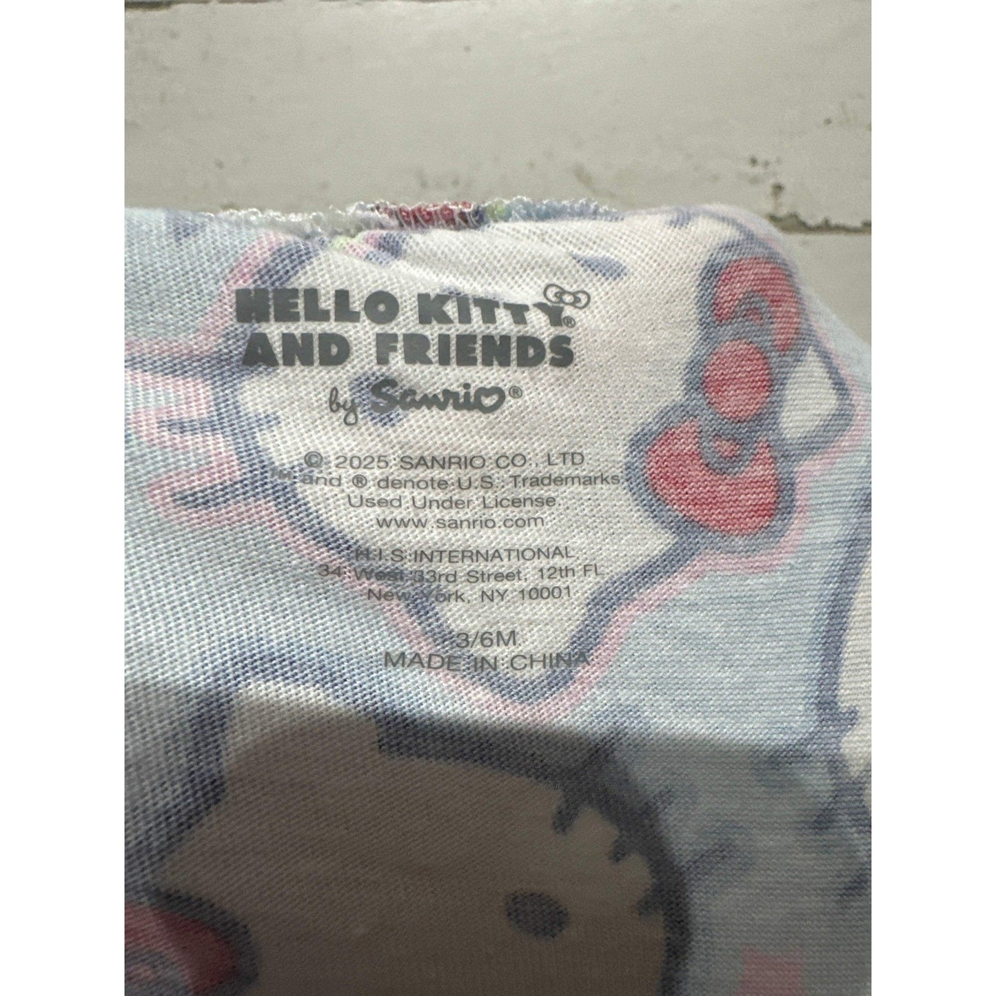 Sanrio Hello Kitty Romper Girls 3-6M Blue All Over Print Ruffle EUC2