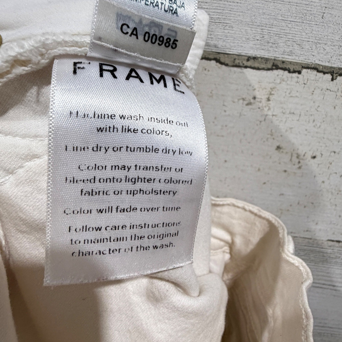 Frame Le High Skinny Jeans Women 24 Blanc White Cotton Blend Designer Flawed*8