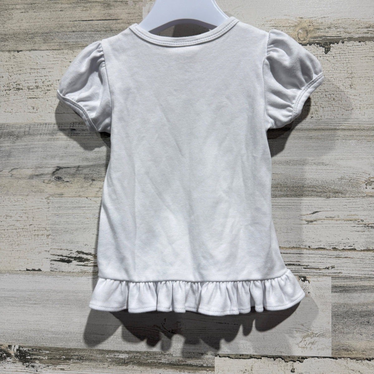 Blanke Boutique Caroline Graphic T-Shirt Girls 18M White Cotton Ruffle Spring3