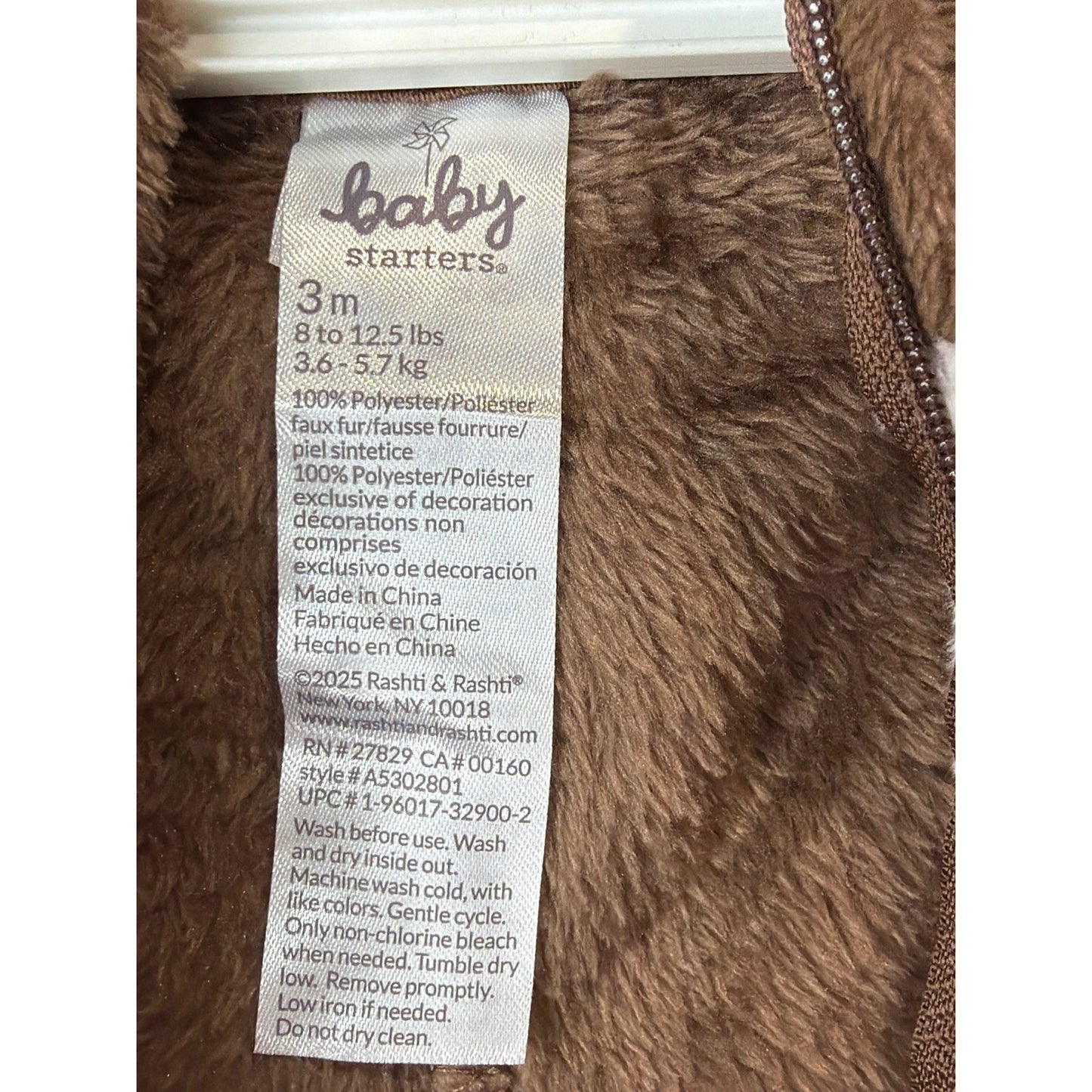 Starters Horse Costume Baby 3 Months Brown Plush Bandana Western NWT3