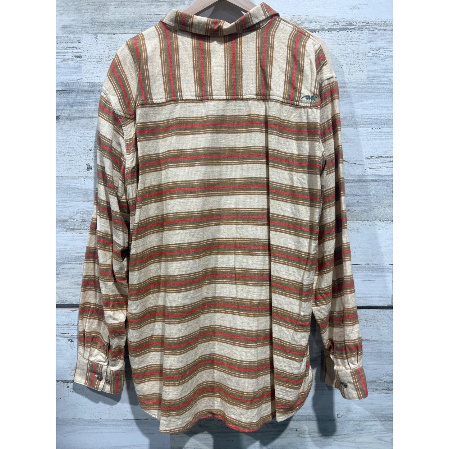 Mountain Khakis Button Down Shirt Mens XXL Beige Striped Gorpcore EUC3