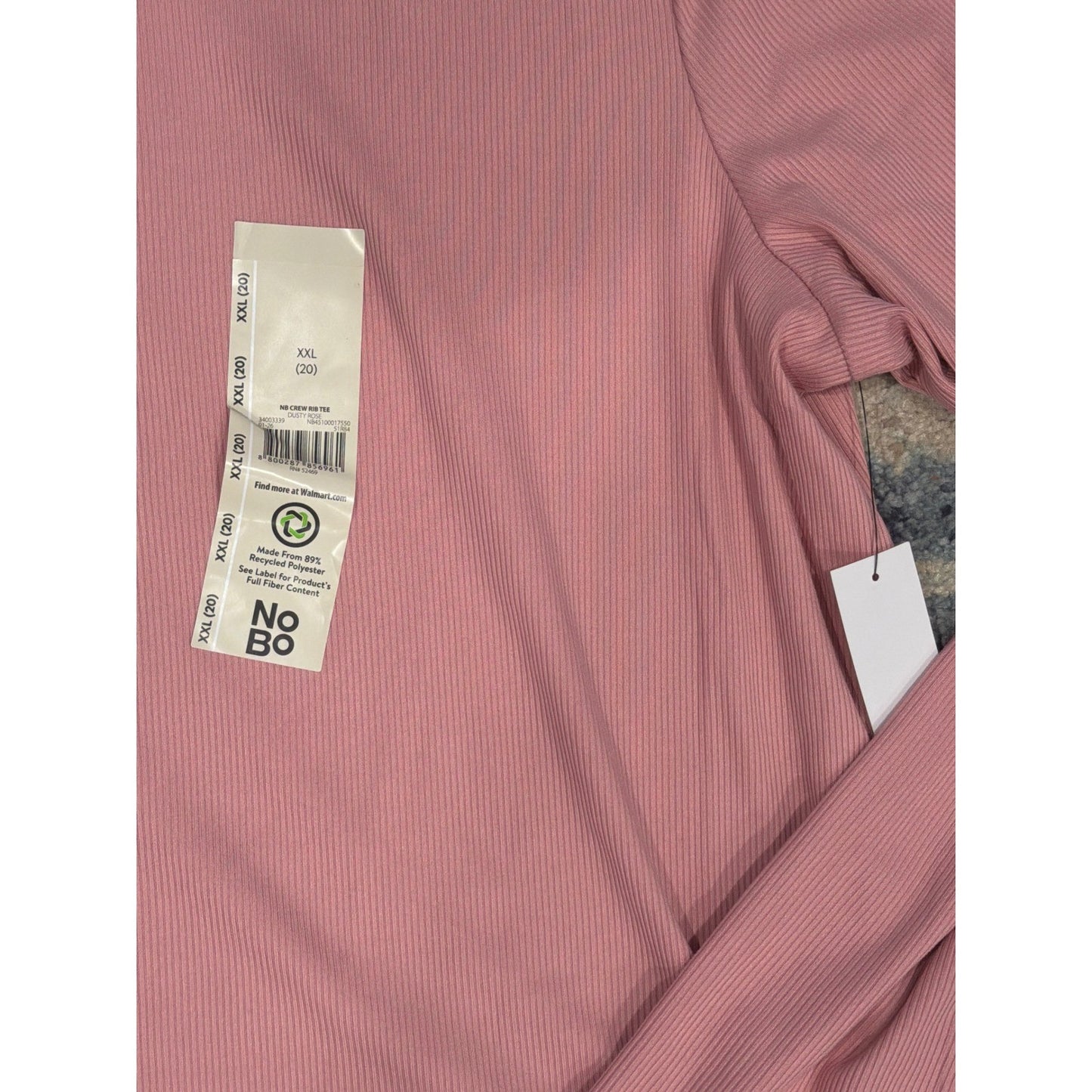 No Boundaries Ribbed Shirt Women XXL 20 Pink Long Sleeve Basics NWT2