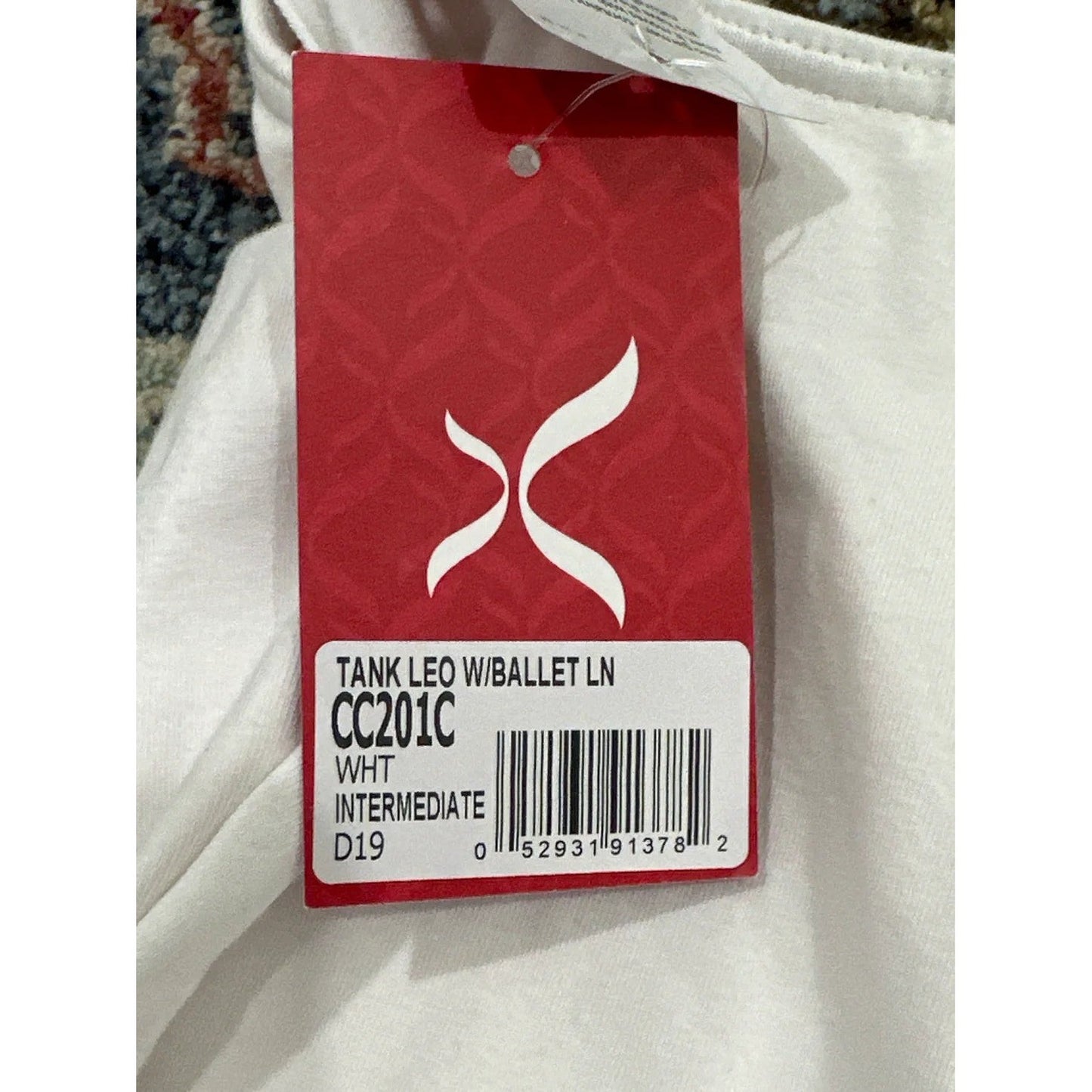 Capezio Tank Leotard Girls Intermediate Fits 5-6 Yrs White Ballet CC201C NWT1