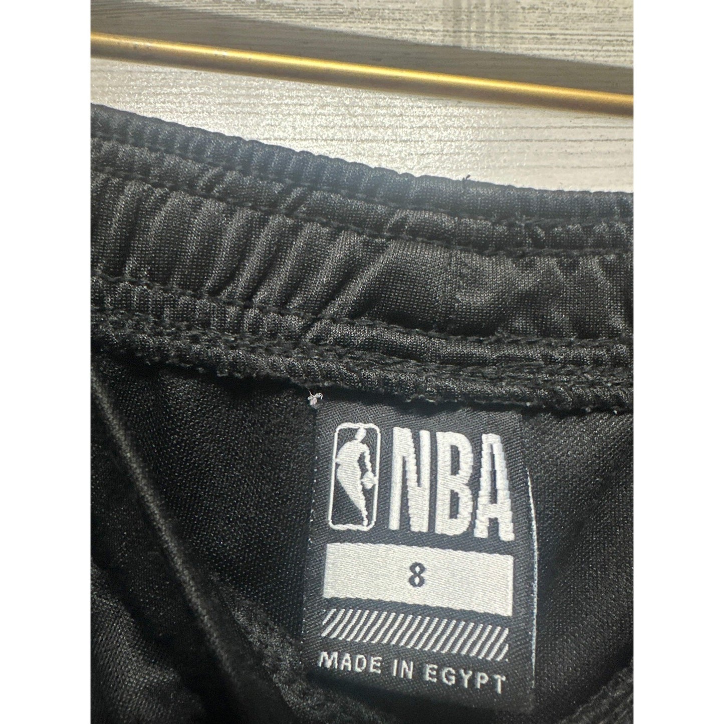 NBA Basketball Shorts Boys Size 8 Black Cargo Athletic Mesh EUC3