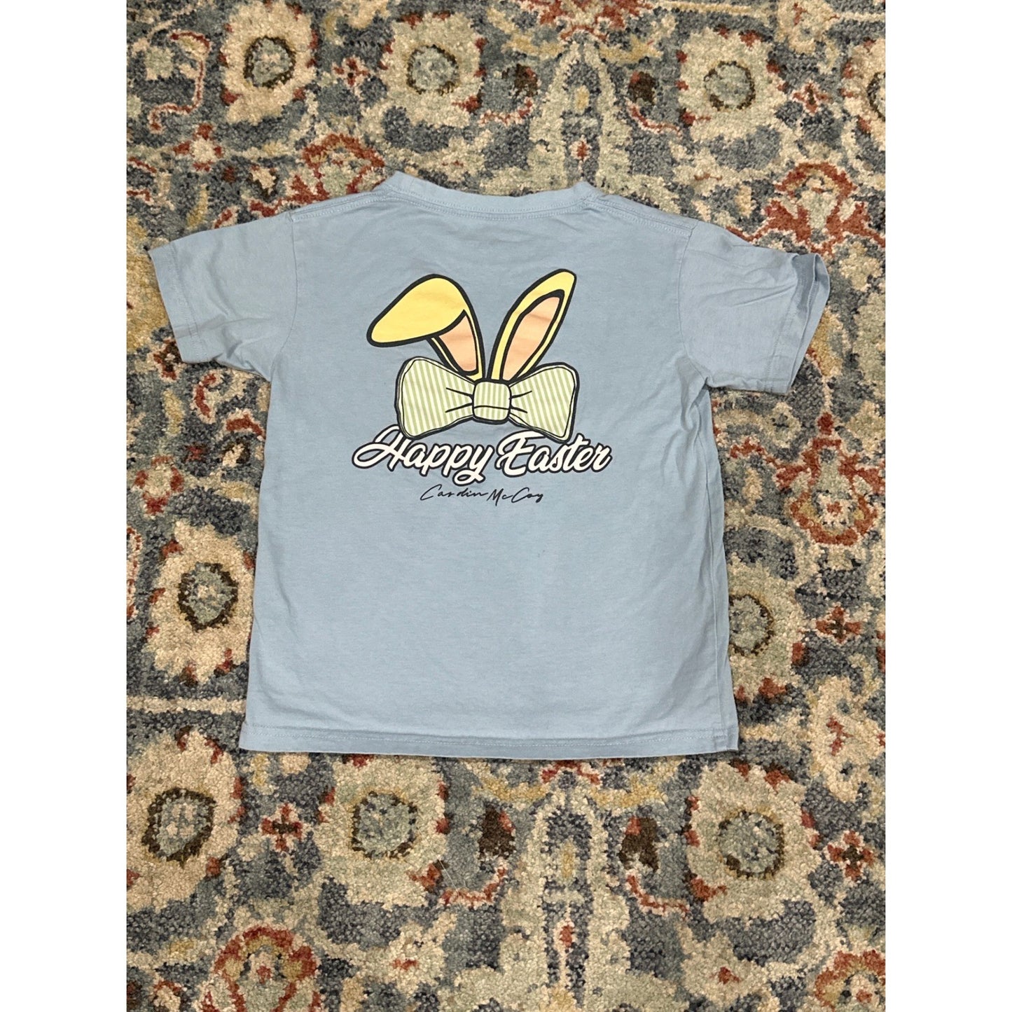 Cardin McCoy Graphic Tee Boys Small Blue Happy Easter Bunny4