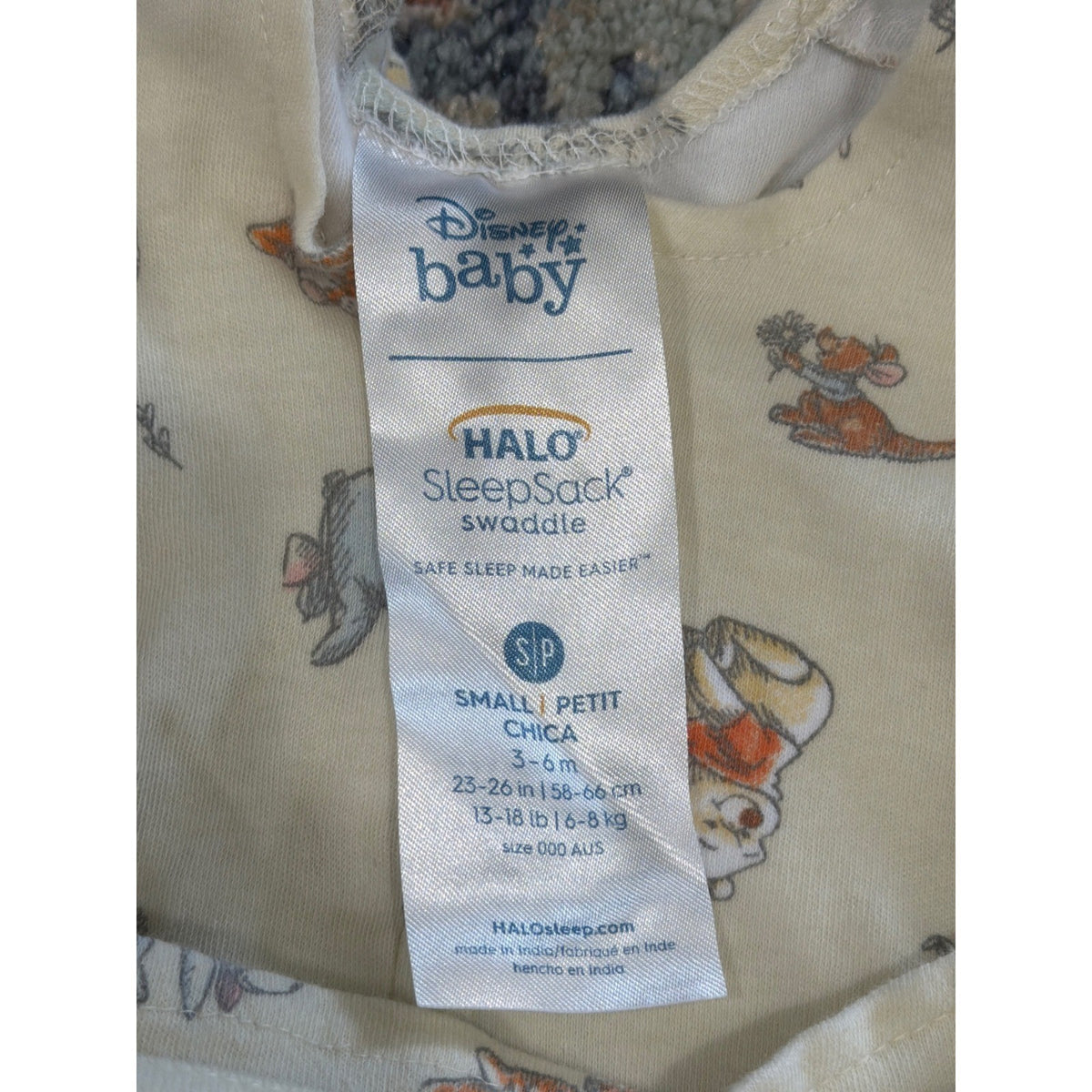 HALO SleepSack Swaddle Unisex Small Cream Winnie the Pooh Disney Cotton EUC4