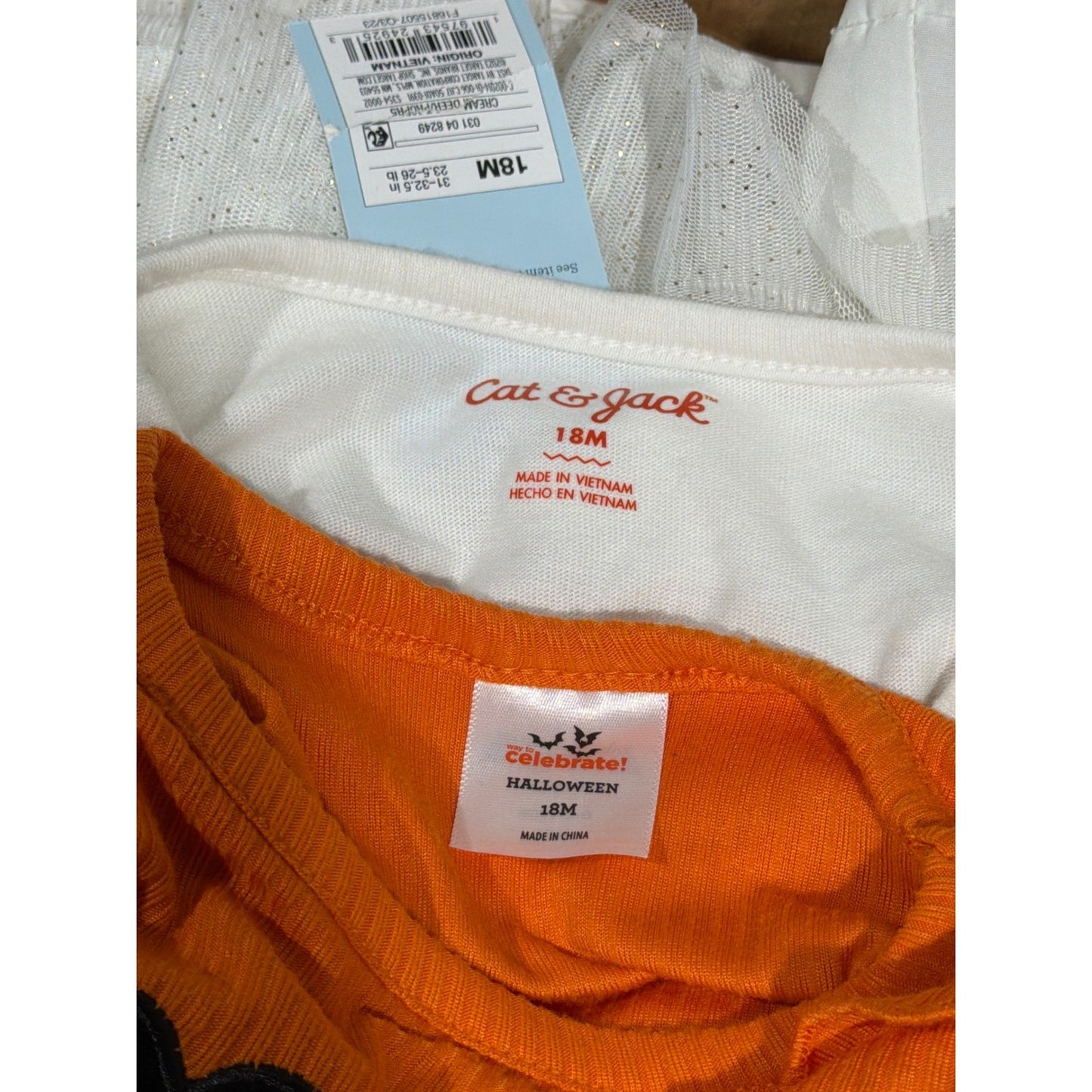 Cat & Jack Celebrate Dress Bundle Girls 18M Orange White Deer Pumpkin NWT EUC4