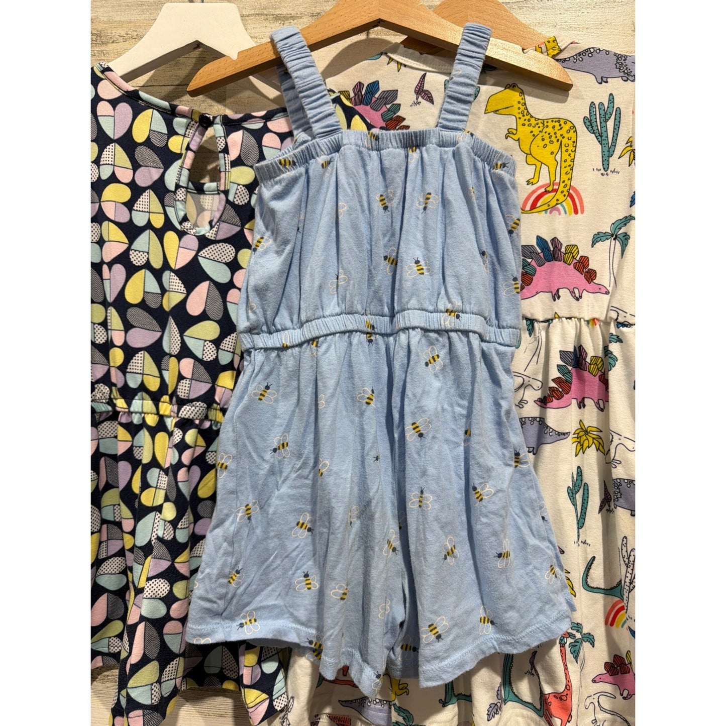 Old Navy SHEIN Picapino Dress Romper Lot Girls 5T Blue White Heart Bee5