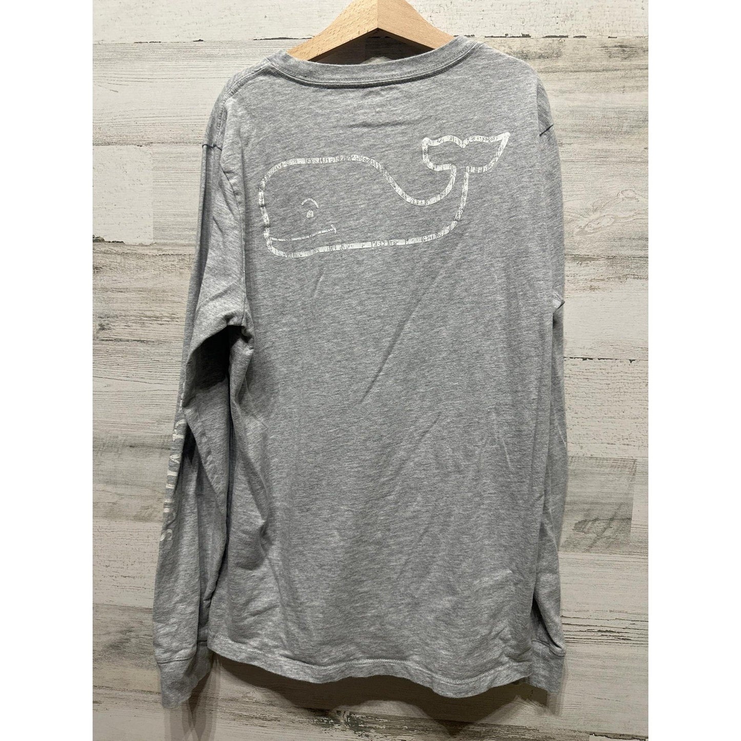 Vineyard Vines Long Sleeve T-Shirt Boys 16 Gray Whale Graphic Pocket Tee2