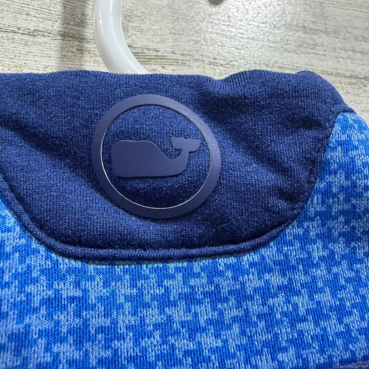 Vineyard Vines Shep Shirt Pullover Men M Blue Houndstooth Performance EUC6
