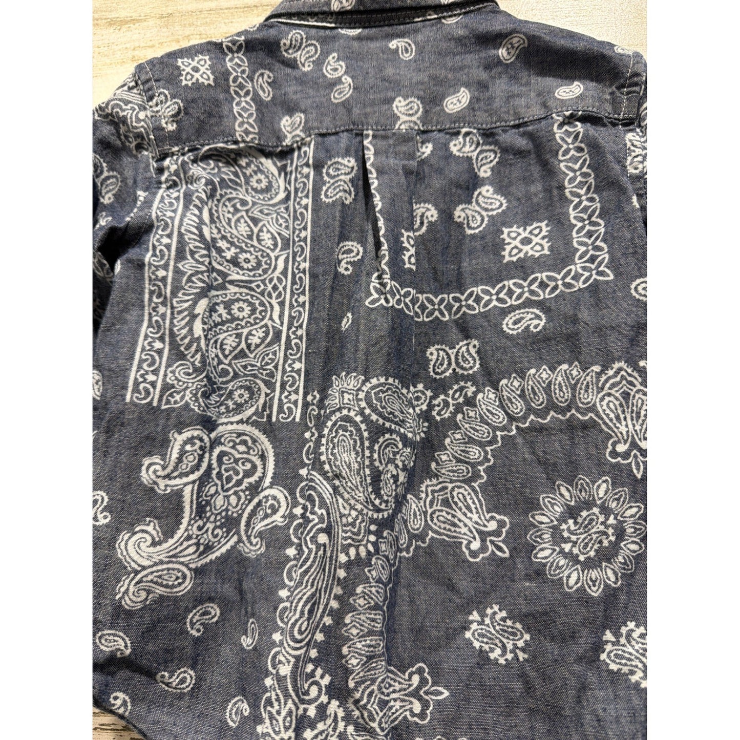 Ralph Lauren Lucky Brand Shirts Boys 18M Blue Western Denim Paisley EUC6