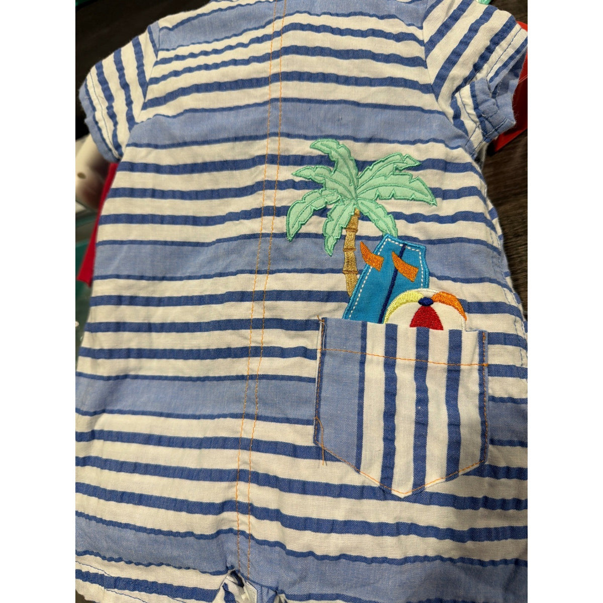 Romper Bundle Boys 0-3M 3M Blue Red Fish Star Nautical Vacay Resort Camp6