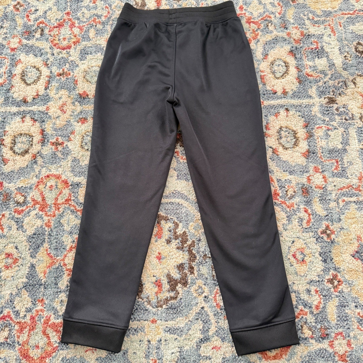 Under Armour Track Pants Boys Size 6 Black Zipper Pockets Athletic GUC*6