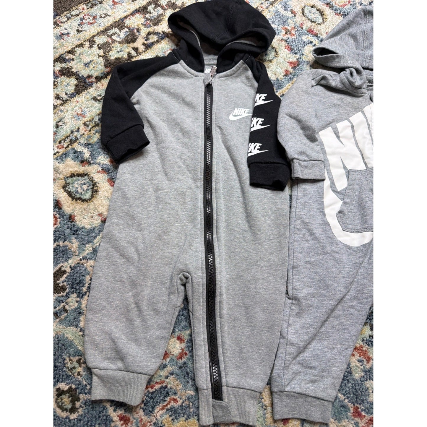 Nike Romper Bodysuit Bundle Boys 6M 9M Gray White Teal Sporty Athleisure GUC6