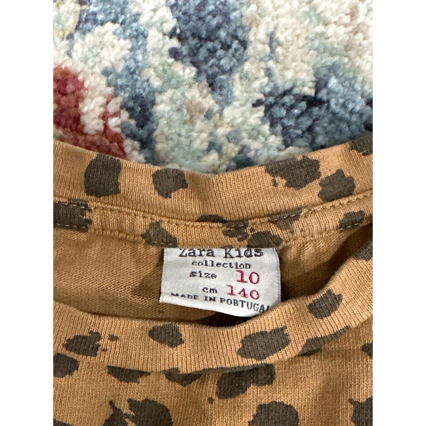 Zara Kids Leopard Print Top Kids Size 10 Tan Brown Long Sleeve EUC1