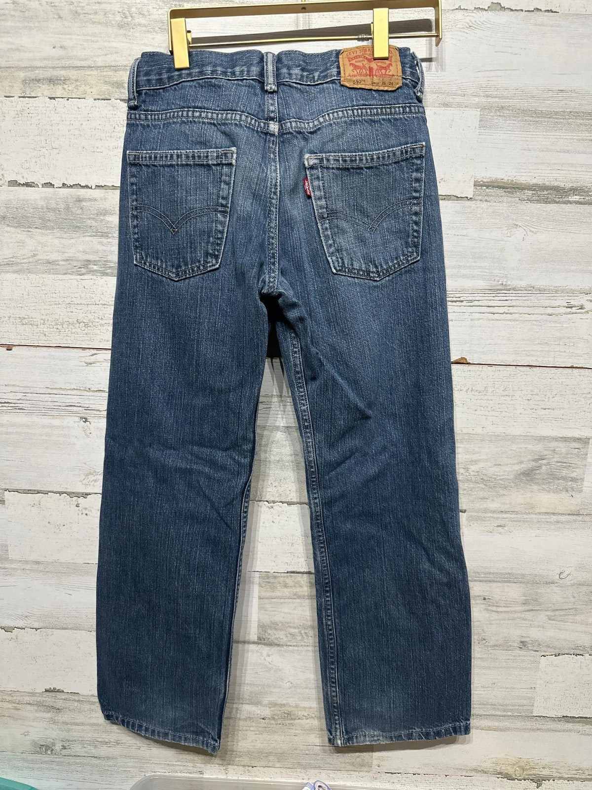 Levi's 550 Relaxed Fit Jeans Boys 12 Regular Blue Medium Wash Denim GUC3