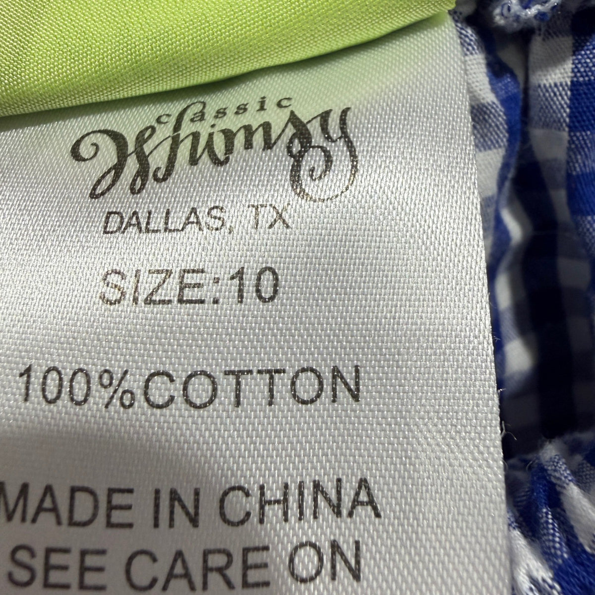 Classic Whimsy Tunic Short Set Girls 10 Blue Gingham Ruffle Bow Preppy EUC5
