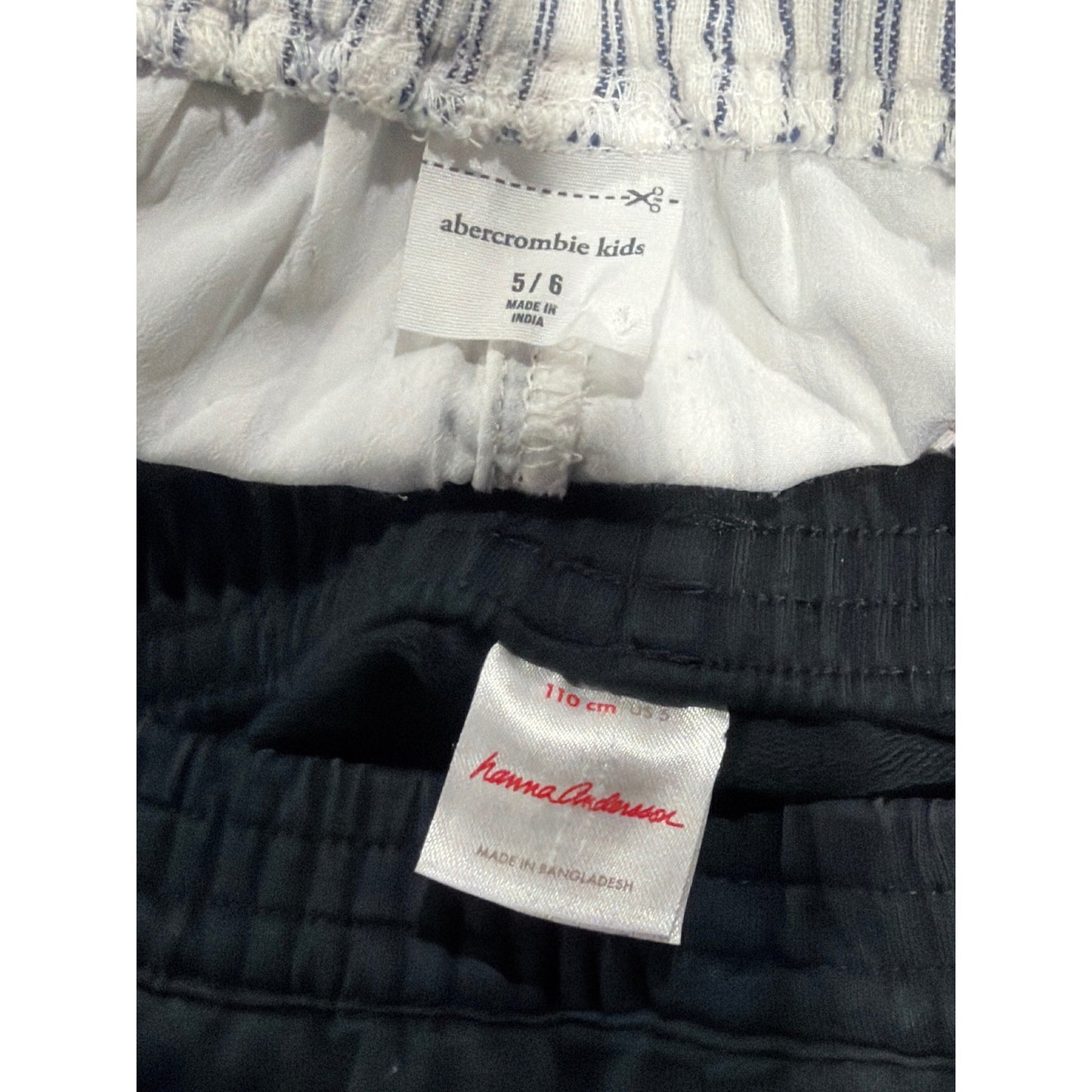 Abercrombie Hanna Andersson Shorts Girls 5 6 Blue Black Striped Casual EUC4
