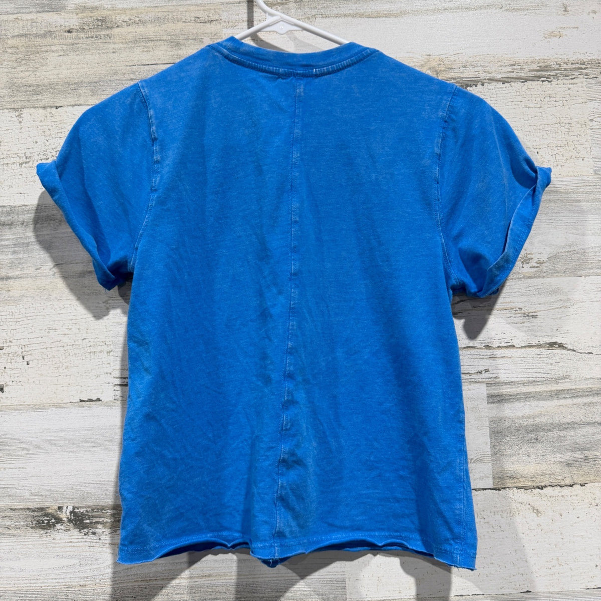 BKE Youth Short Sleeve T-Shirt Girls Size 10 Blue Cotton Acid Wash Casual EUC2