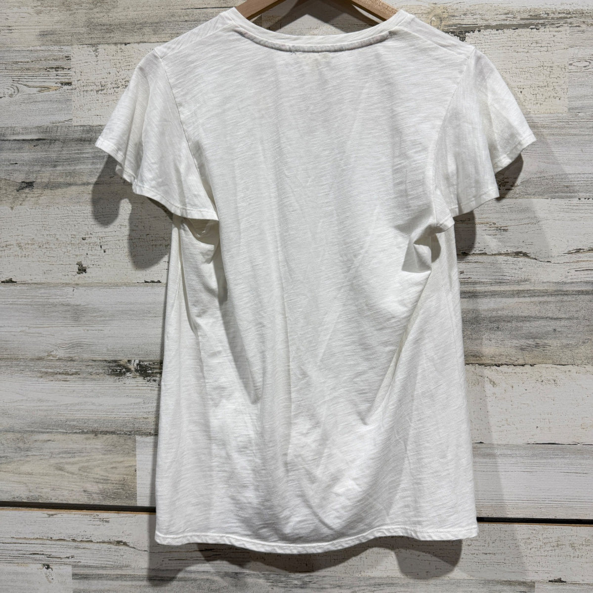 Matilda Jane Joanna Gaines Top Women XS White Twist Front Flutter Sleeve *Flawed5