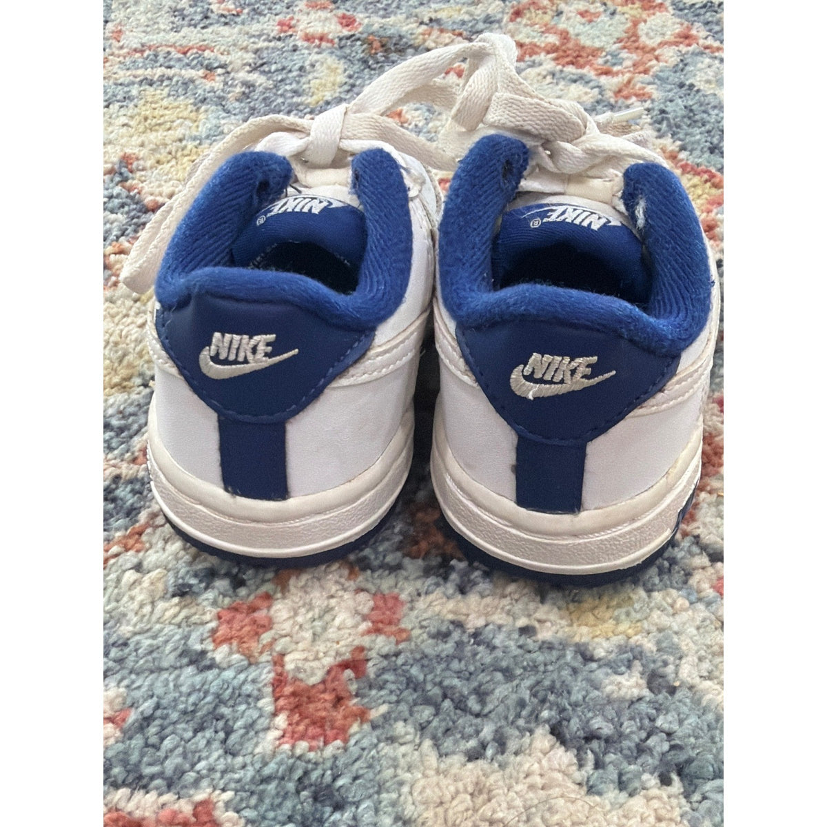 Nike Force 1 Toddler Size 4 White Blue Low Top Sneakers Sporty6
