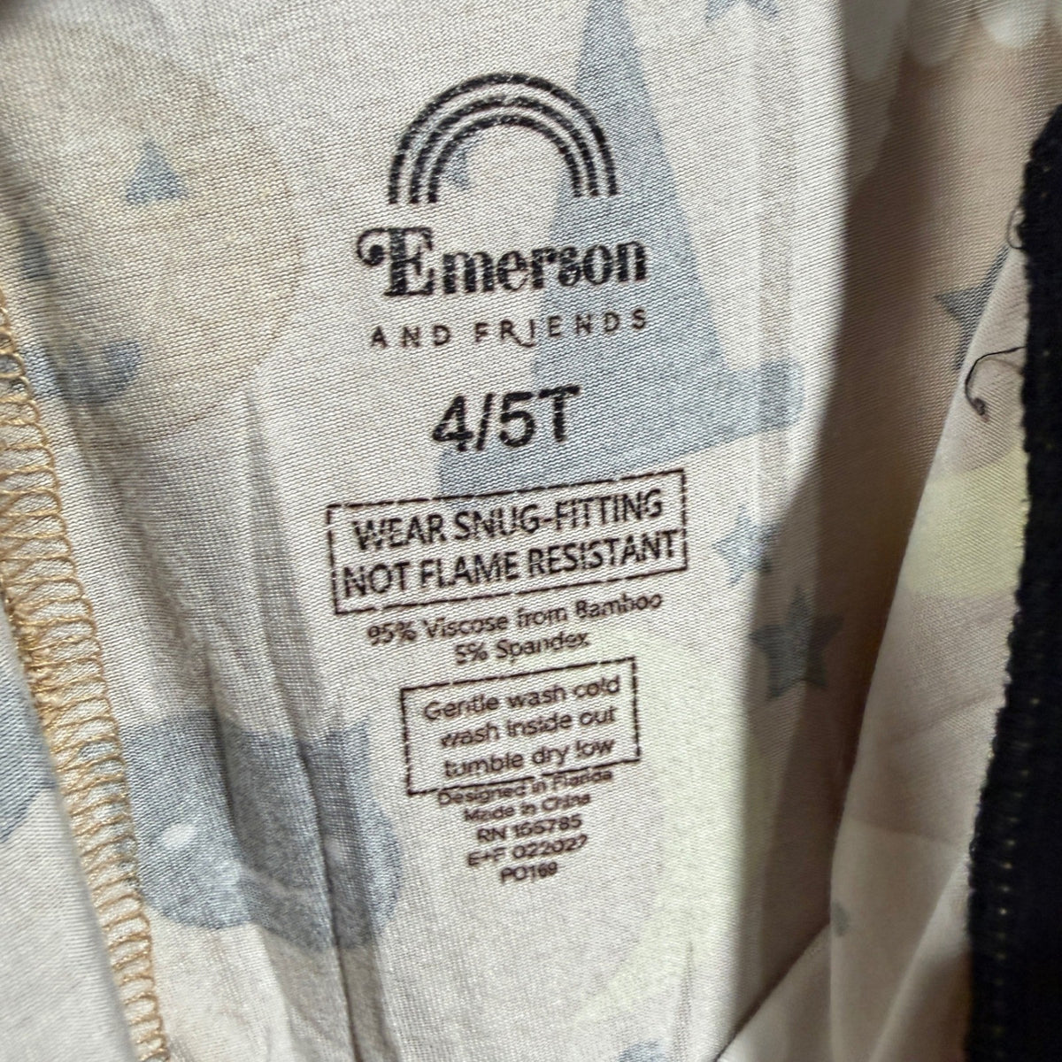 Emerson and Friends Halloween Pajama Set Kids 4/5T Tan Bamboo Spooky Print EUC4