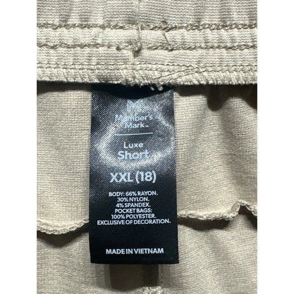 Member's Mark Luxe Shorts Boys XXL 18-20 Tan Knit Athletic Activewear2