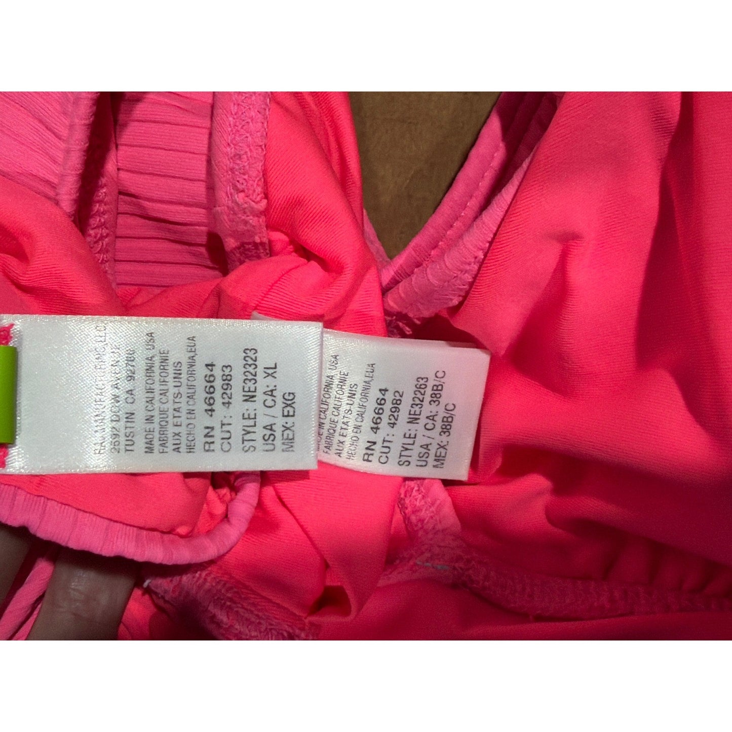 Next Bikini Set Women 38B/C Top XL Bottoms Pink Ribbed High Waist Barbiecore7