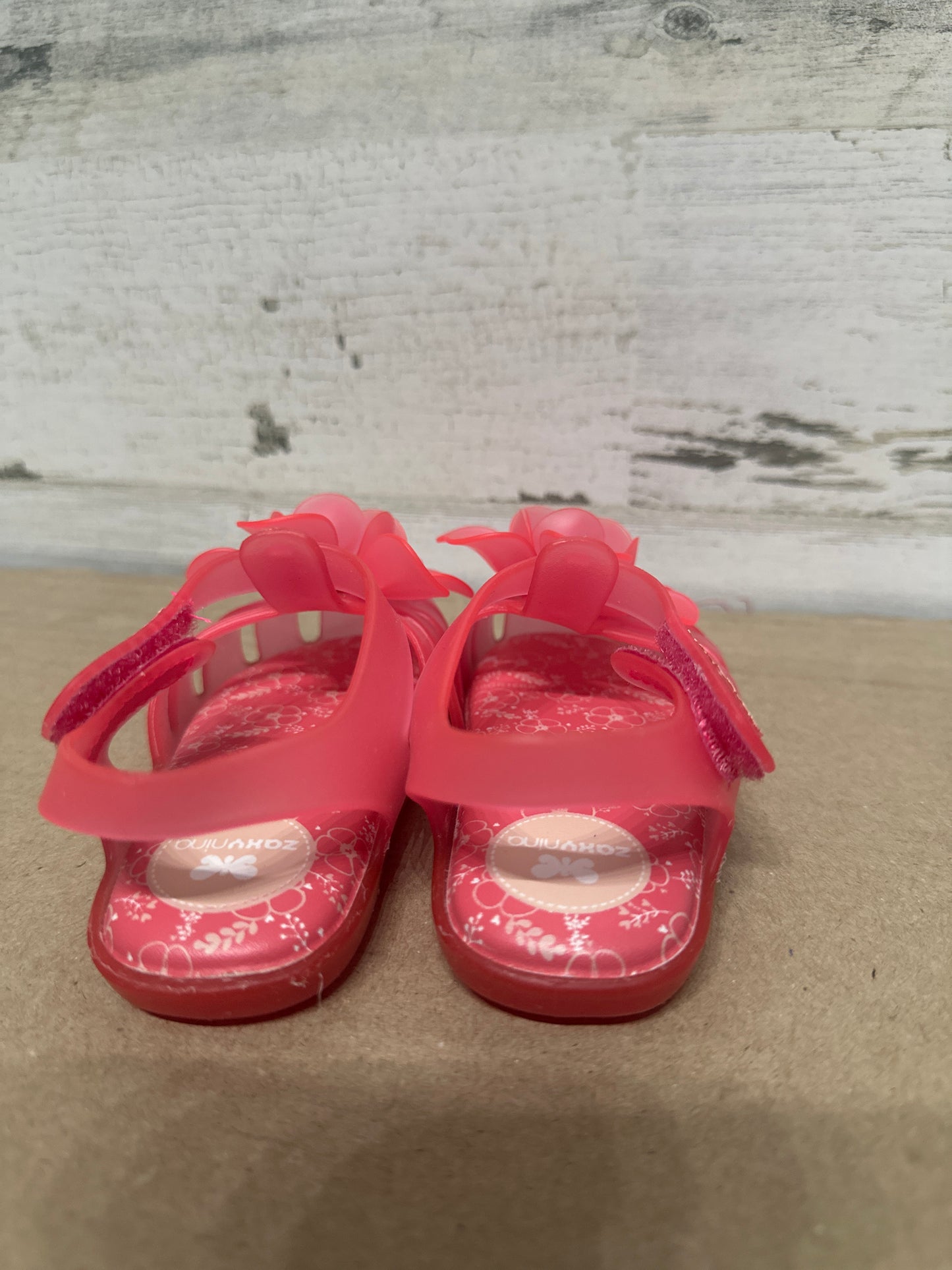 Size 6 Toddler Zaxy Flower Jelly Velcro Sandals - Very Good Used Condition