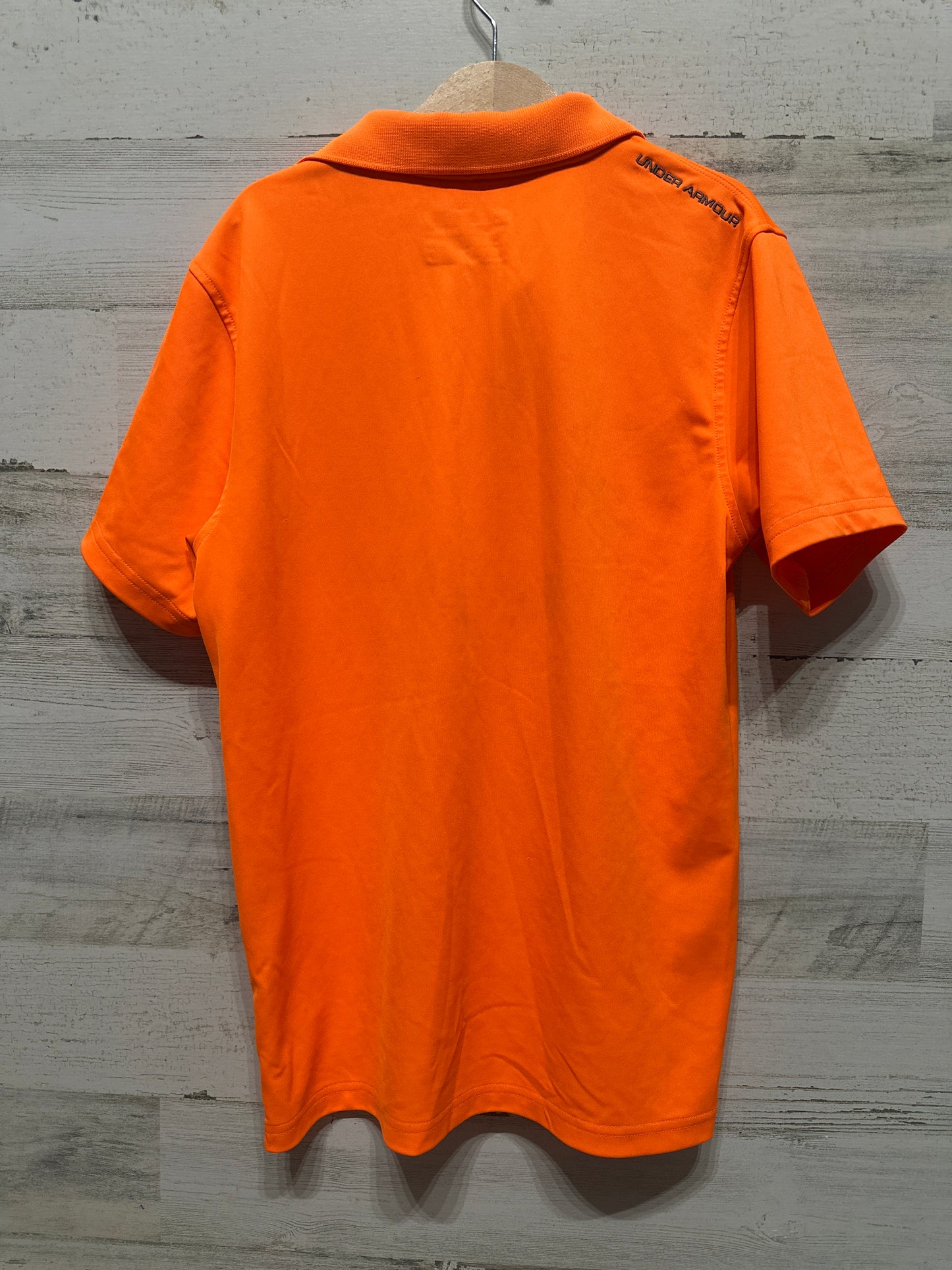 Boys Size Youth Medium (10/12) Loose Under Armour Orange Heatgear Polo Shirt - Play Condition*