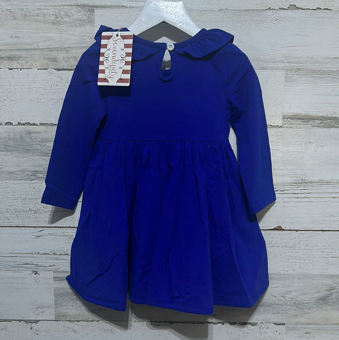 Girls Size 2t Serendipity royal blue ruffle dress - new with tags