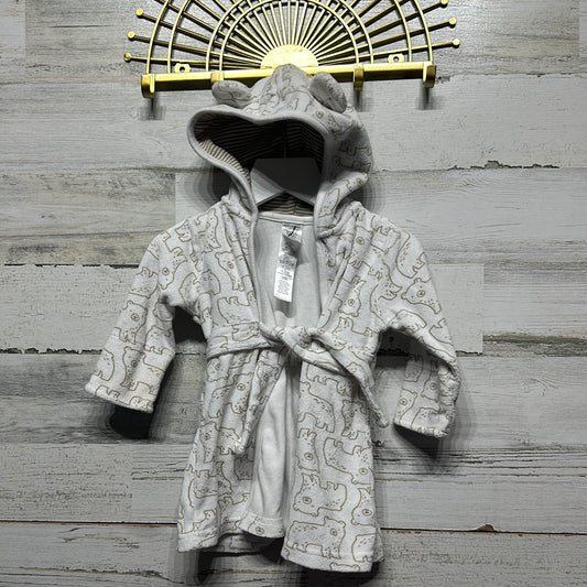 Boys Size 0-9m Just One You Hooded Terry Bear Robe - Good Used Condition