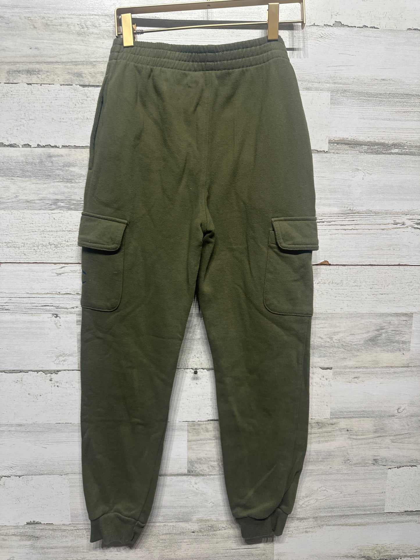 Boys Medium (10/12) Champion Olive Green Cargo Sweatpants - Good Used Condition