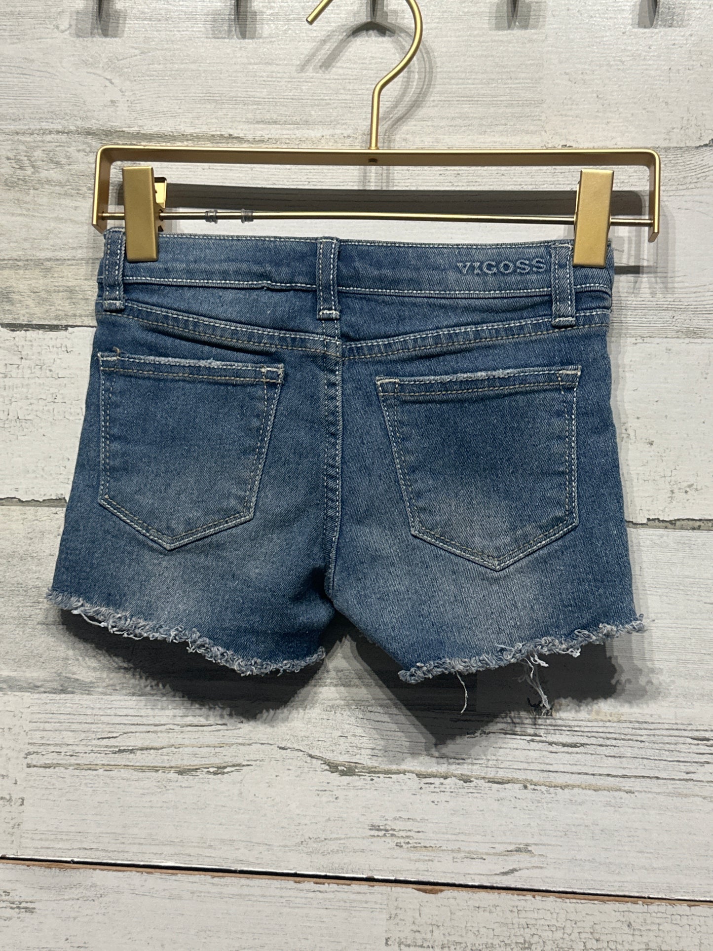 Girls Size 5 Vigoss Heart Button Denim Shorts - Good Used Condition