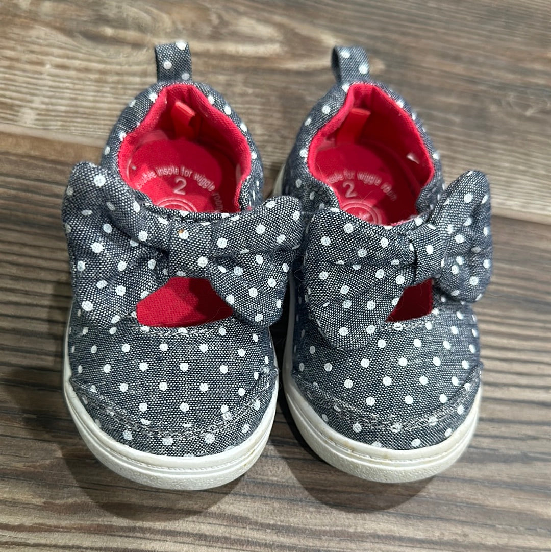 Girls Size 2 (Infant) Wonder Nation Polka Dot Shoes - Good Used Condition