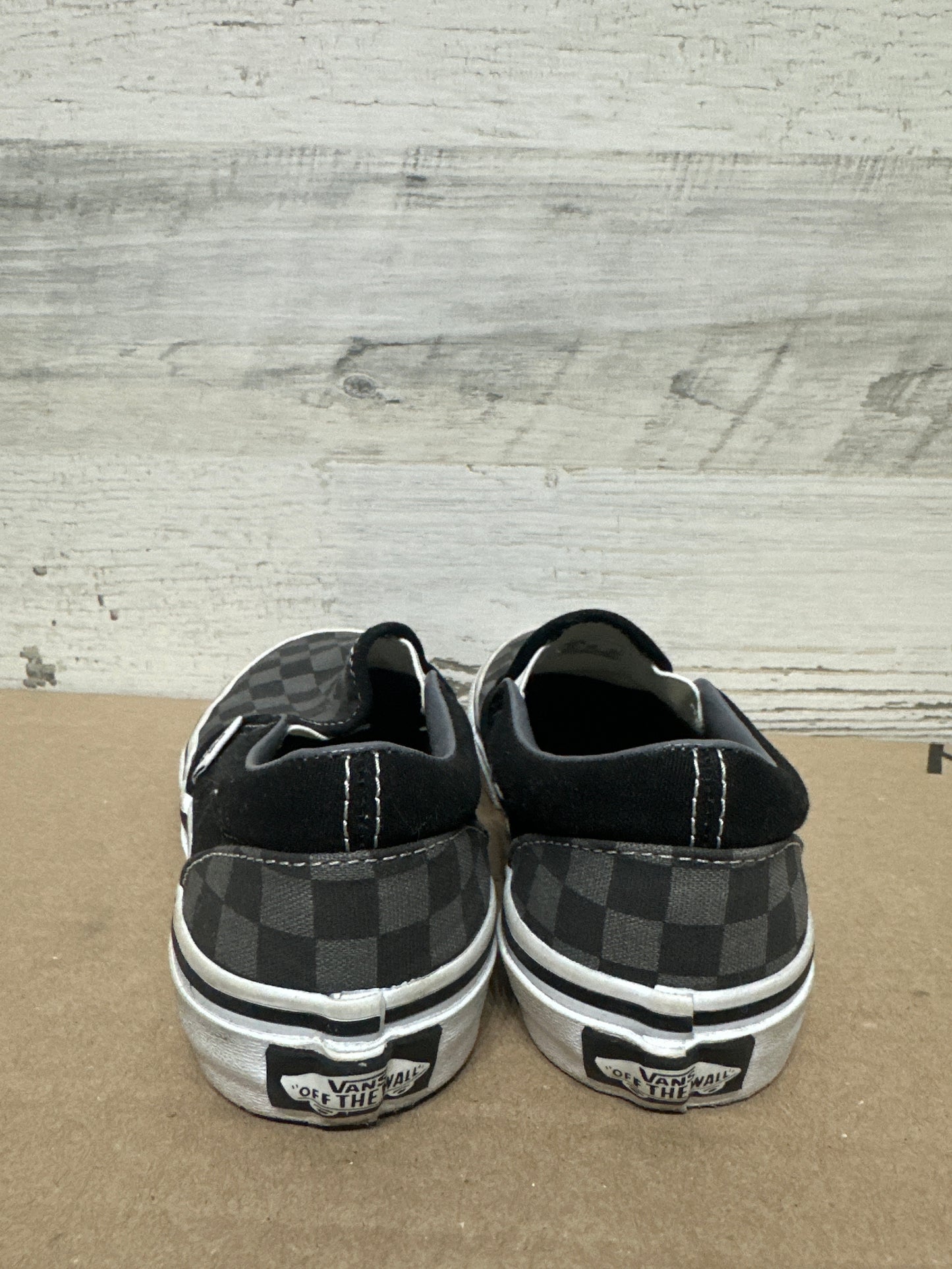 Boys Size 12.5 Kids Vans Checkered Slip On Shoes - Good Used Condition