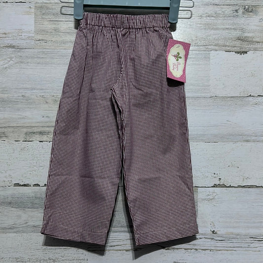 Boys Size 18m Bayou Baby maroon gingham plaid pants - new with tags