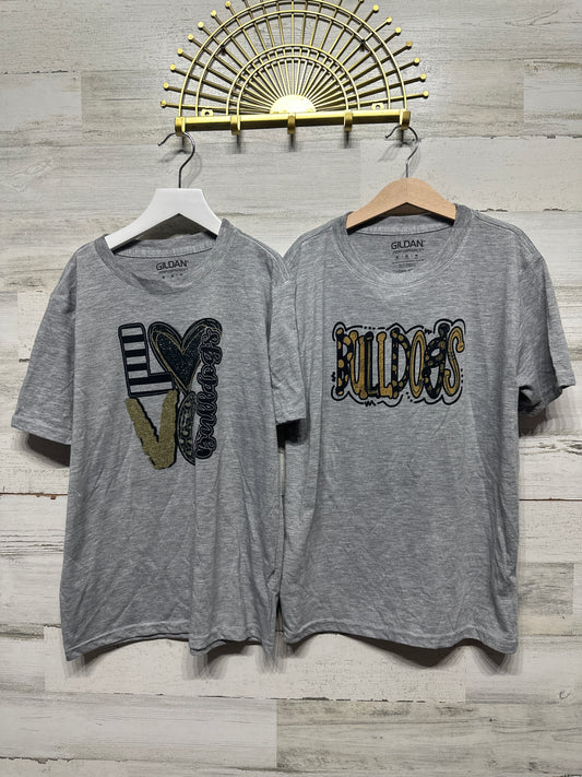 Size Youth Medium Girls Bulldog T-Shirts (2 pieces) - Very Good Used Condition