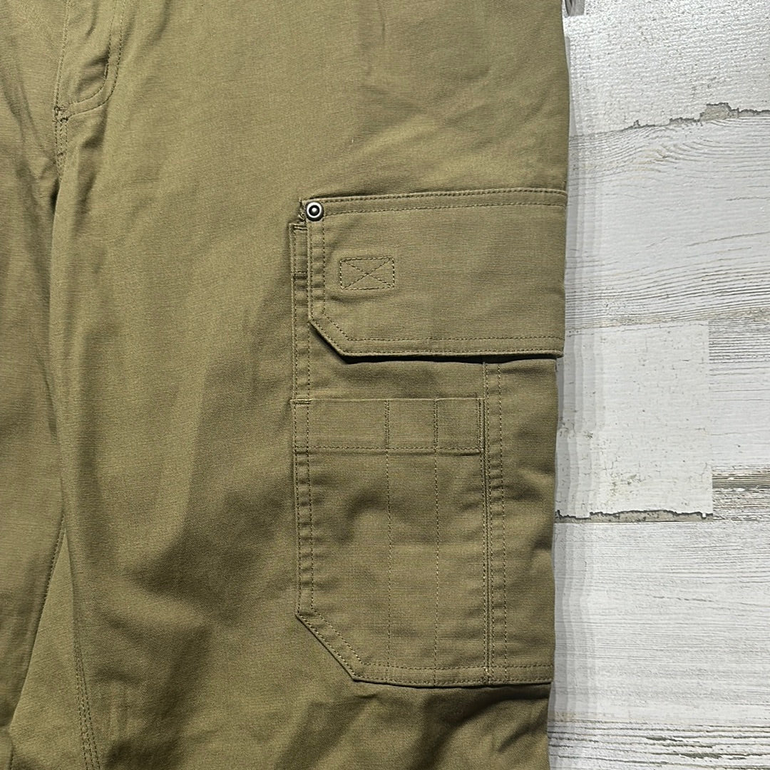 Men's Size 38x34 Duluth Coolmax Flex Firehose Olive Green Cargo Pants - Very Good Used Condition