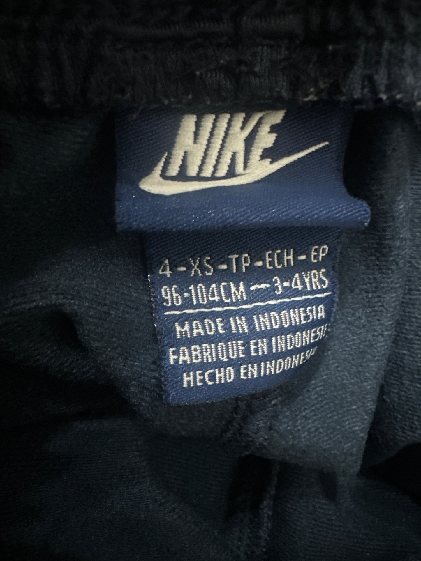 Boys Size 4 / XS (Fits 3-4 years) Nike Navy Fleece Lined Athletic Pants - Very Good Used Condition