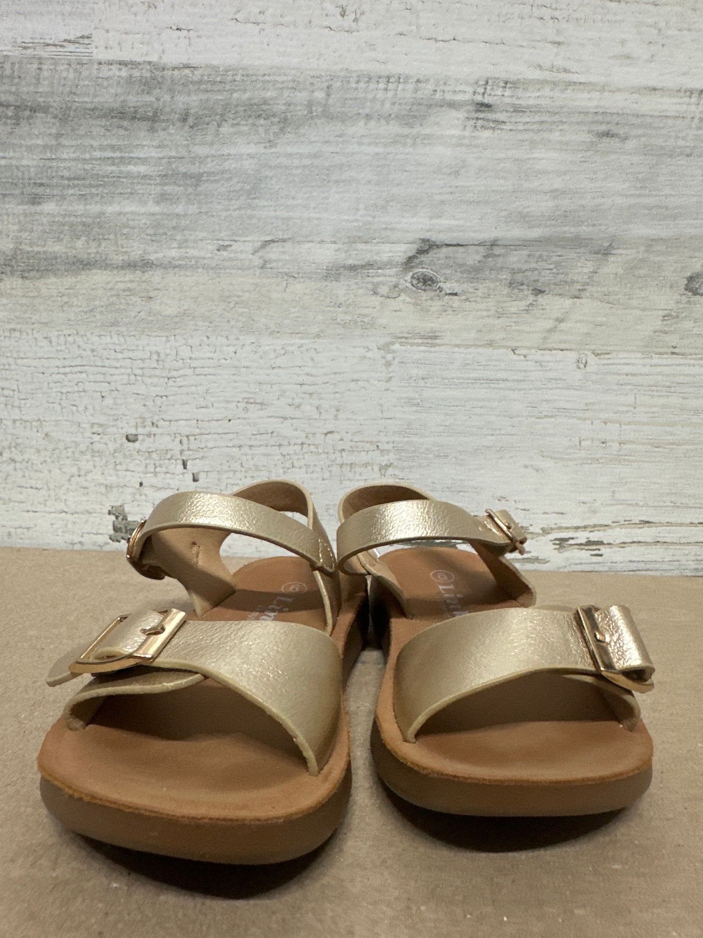 Girls Size 6 Toddler Link Gold Sandals - New Without Box