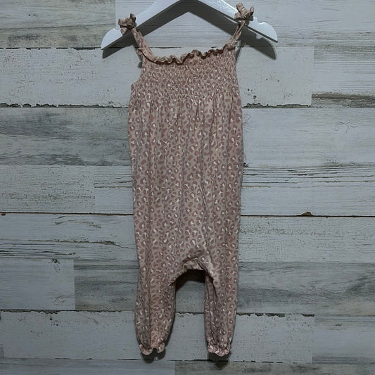 Girls Size 6-9m H&M pink leopard romper - good used condition