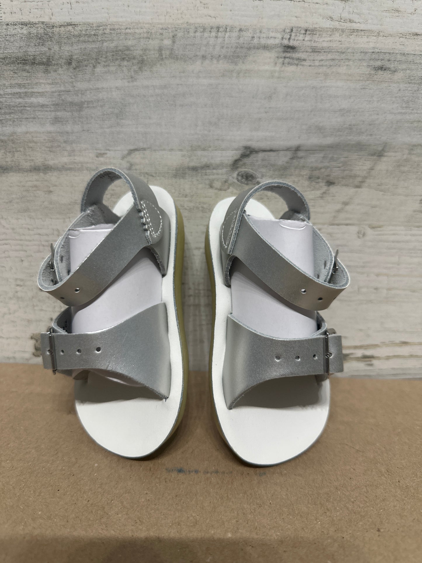 Girls Size 4 Toddler Sun San Silver Surfer Sandals - New Without Box