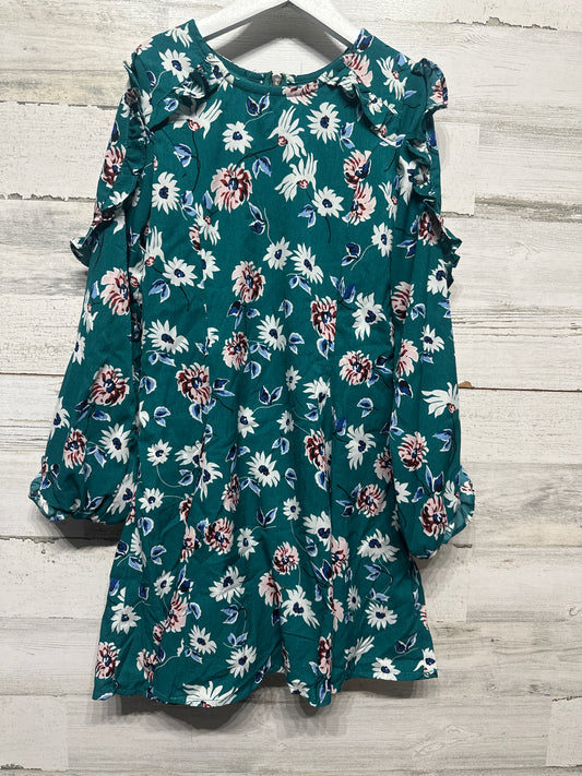 Size 10 Kid Pik Long Sleeve Floral Dress - Very Good Used Condition