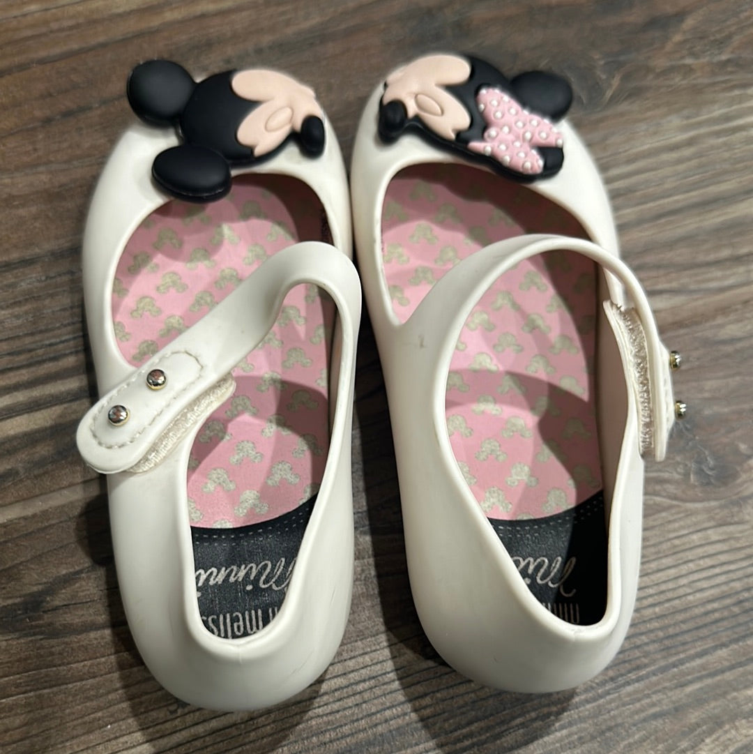 Girls Preowned Size 10 (Toddler) Mini Melissa Minnie and Mickey Shoes - Good Used Condition