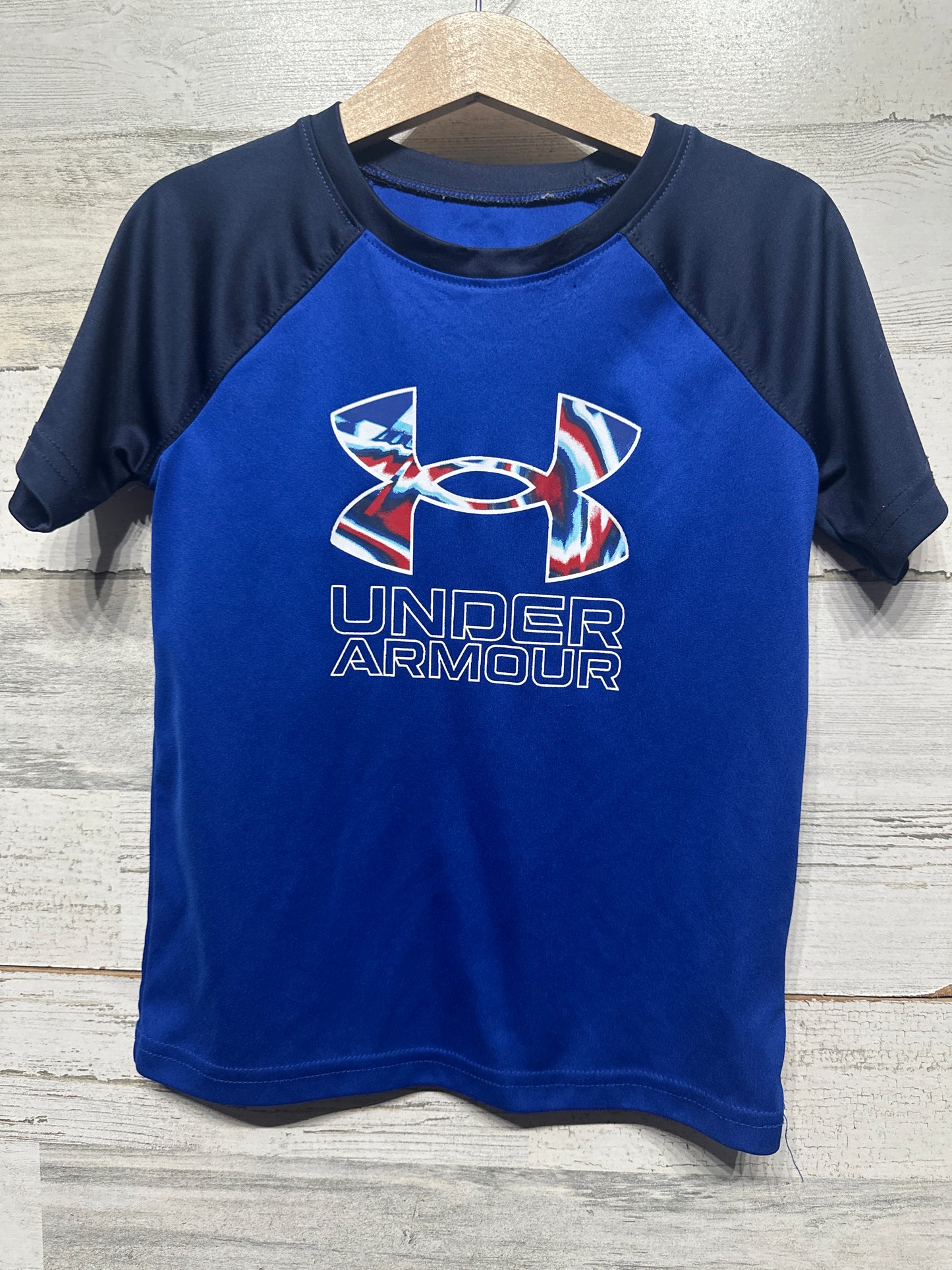 Size 5 Under Armour Blue Short Sleeve Shirt - Very Good Used Condition