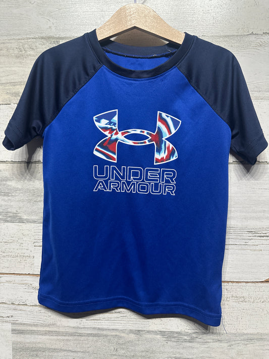 Size 5 Under Armour Blue Short Sleeve Shirt - Very Good Used Condition