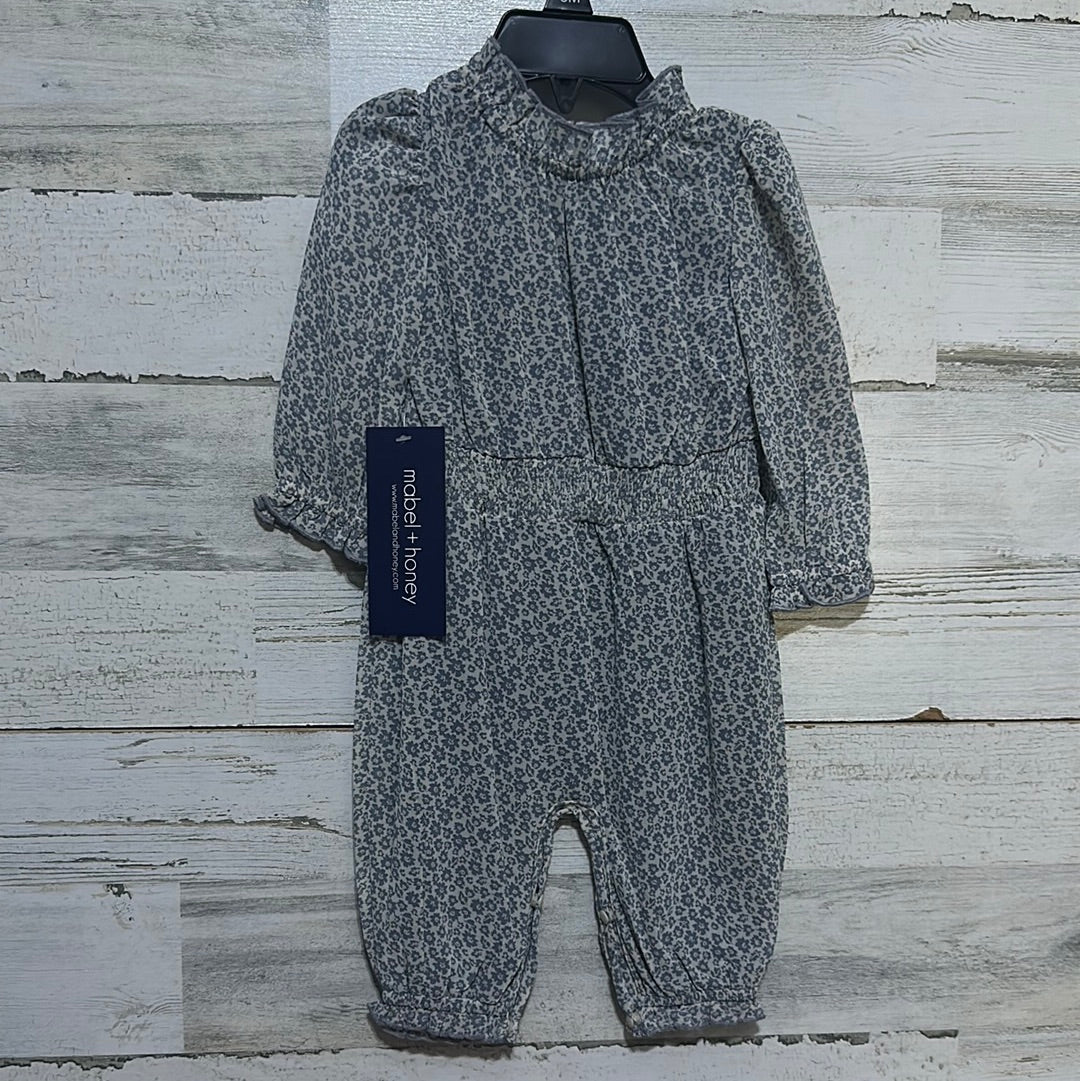 Girls Size 18m Mabel + Honey Blue Floral Print Romper - New With Tags